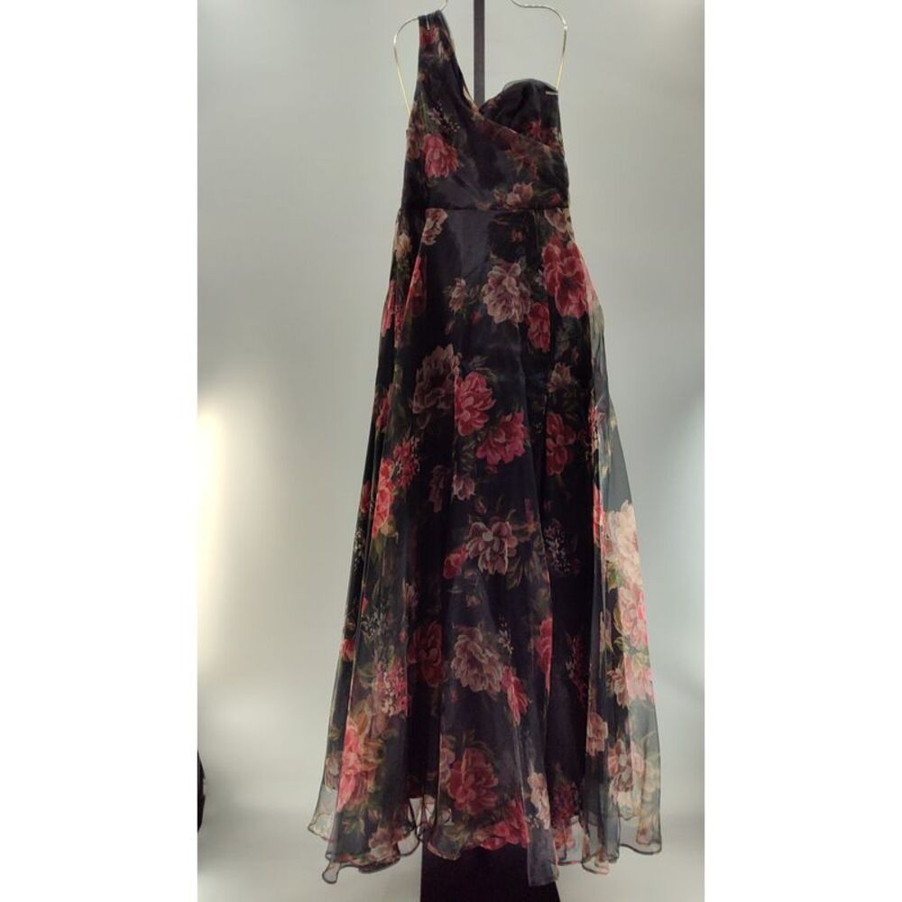 Lulus Women Truly Extraordinary Organza One-Shoulder Maxi Dress Black M - Picture 2 of 3